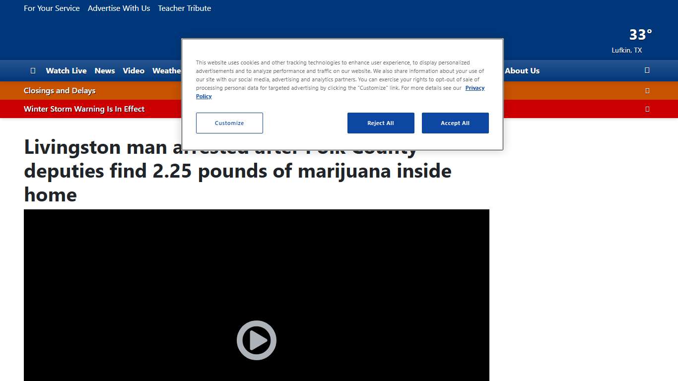 Livingston man arrested after Polk County deputies find 2.25 pounds of marijuana inside home